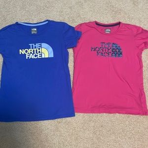 2 North Face T-shirts both in kids M 10/12